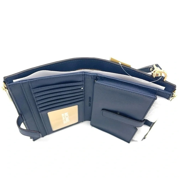 Michael Kors Large Double Zip Wallet Wristlet Navy Blue (NWT) - Picture 6 of 7